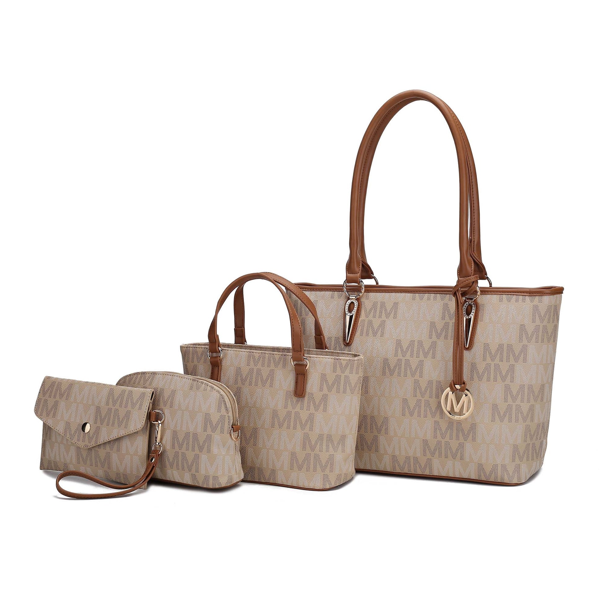 Alexy Women'S Tote Bag, Small Tote Bag, Pouch Purse & Wristlet Wallet Bag 4 Pcs Handbag Set by Mia K - Red